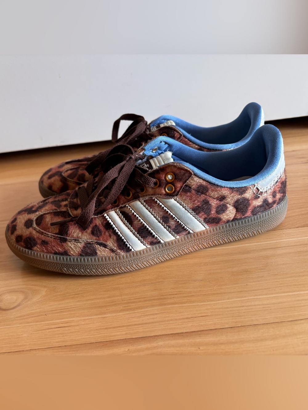 Women's Adidas x Wales Bonner Samba Leopard Print Pony Sneakers Sz 9.5